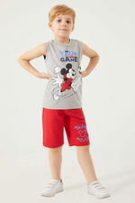 Mickey Mouse - Mickey Mouse D4787-3 Erkek Çocuk Gri Melanj Alt Üst Takım