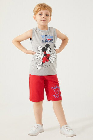 Mickey Mouse D4787-3 Erkek Çocuk Gri Melanj Alt Üst Takım