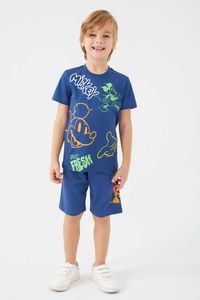 Mickey Mouse - Mickey Mouse D4789-3 Erkek Çocuk Gece Mavisi Alt Üst Takım