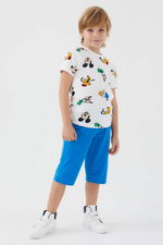 Mickey Mouse - Mickey Mouse D4795-3 Erkek Çocuk Krem Alt Üst Takım