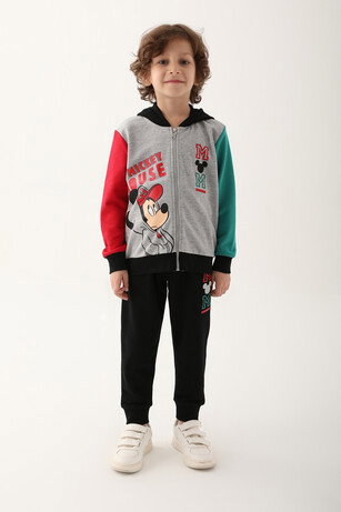 Mickey Mouse D4818-3 Erkek Çocuk Gri Melanj Eşofman Takımı