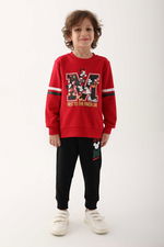 Mickey Mouse - Mickey Mouse D4820-3 Erkek Çocuk Kırmızı Eşofman Takımı