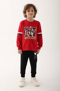 Mickey Mouse - Mickey Mouse D4820-3 Erkek Çocuk Kırmızı Eşofman Takımı