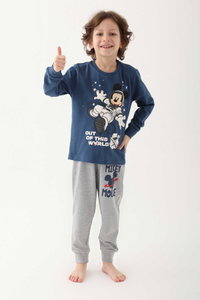 Mickey Mouse - Mickey Mouse D4821-3 Erkek Çocuk Koyu Indigo Pijama