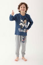 Mickey Mouse - Mickey Mouse D4821-3 Erkek Çocuk Koyu Indigo Pijama