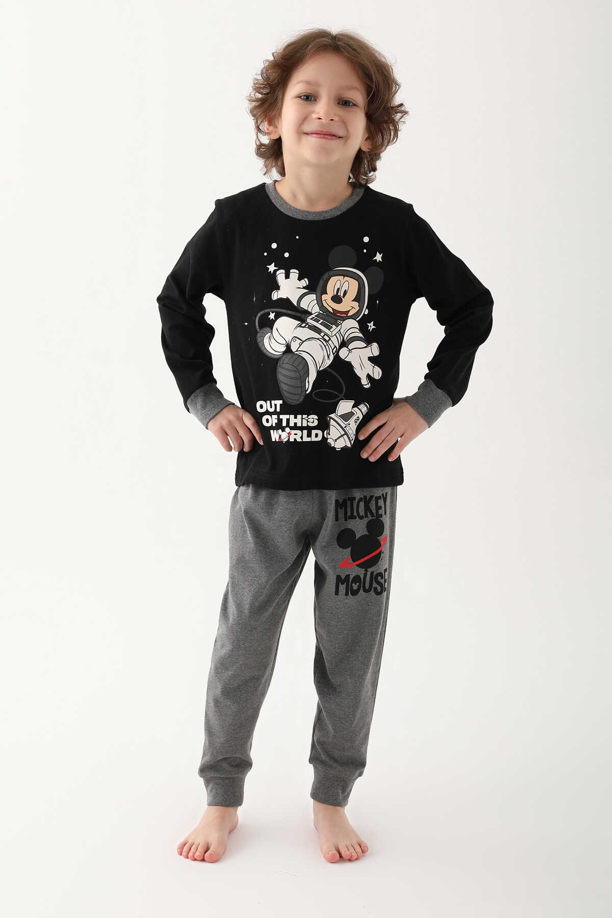 Mickey Mouse - Mickey Mouse D4821-3 Erkek Çocuk Pijama Siyah