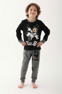 Mickey Mouse - Mickey Mouse D4821-3 Erkek Çocuk Siyah Pijama