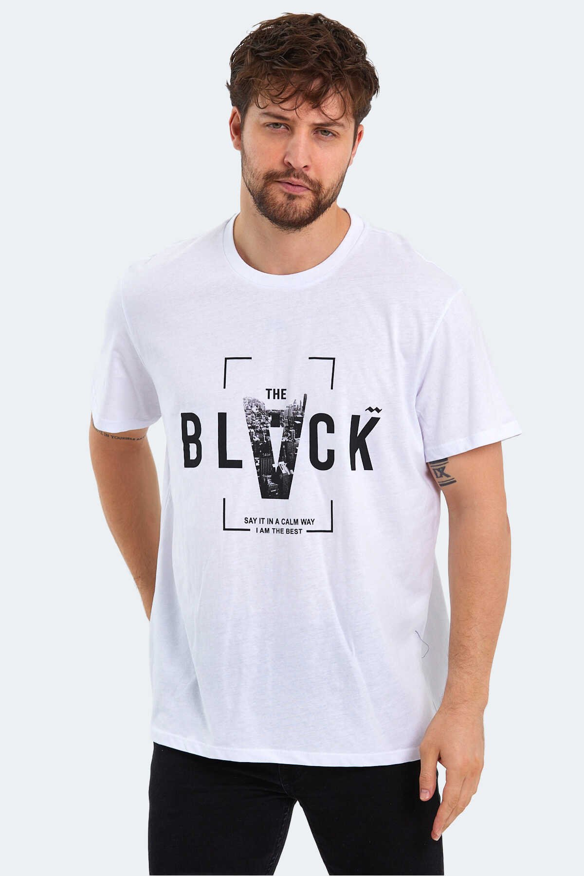 Mille - Mille KALE Erkek T-Shirt Beyaz