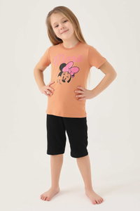 Minnie Mouse - Minnie Mouse D4805-2 Kız Çocuk Sumak Tişört