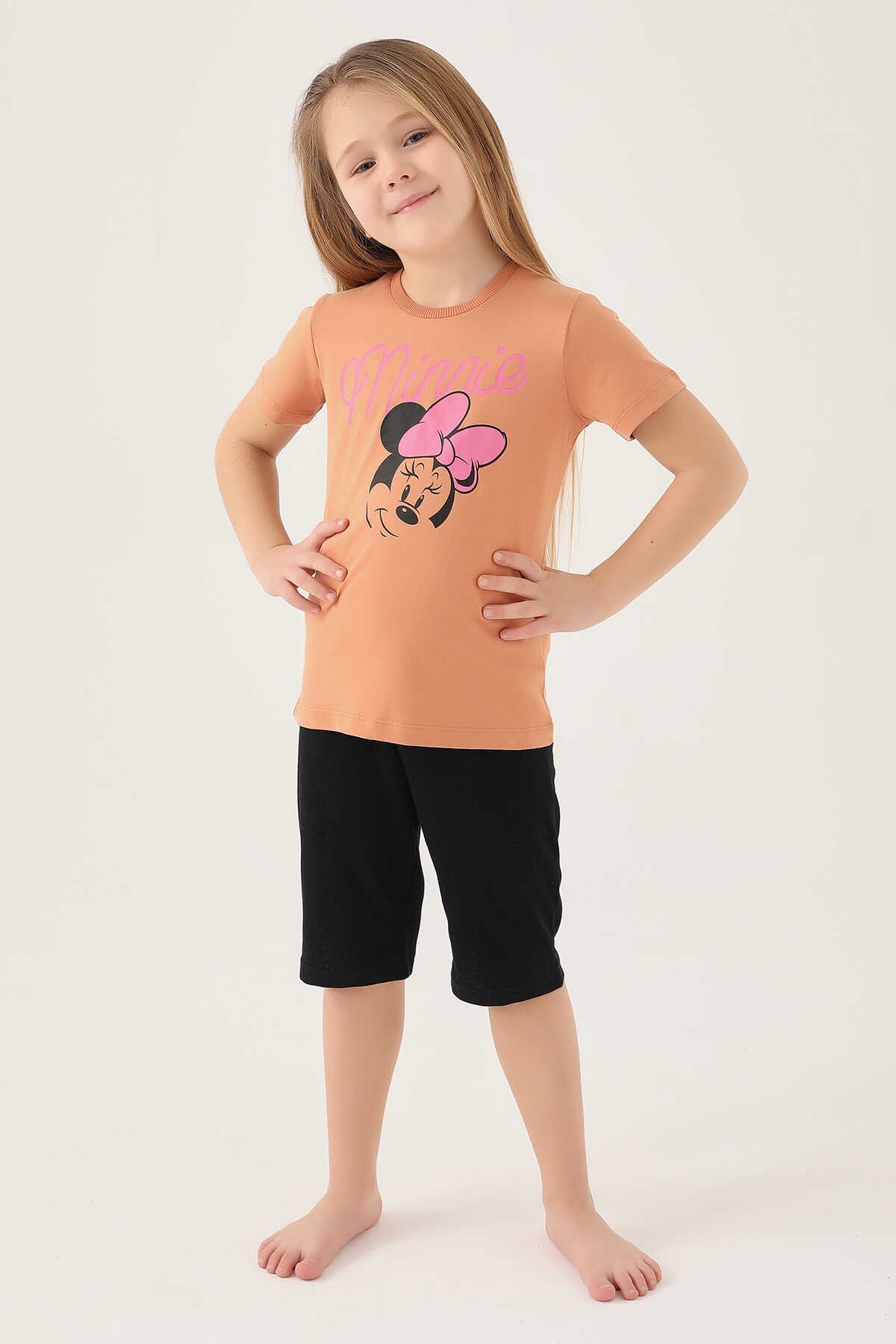 Minnie Mouse - Minnie Mouse D4805-2 Kız Çocuk T-Shirt Sumak