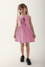 Minnie Mouse - Minnie Mouse D4860-3 Kız Çocuk Şeker Pembe Elbise