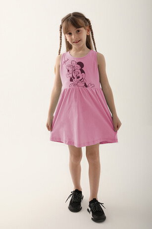 Minnie Mouse D4860-3 Kız Çocuk Şeker Pembe Elbise