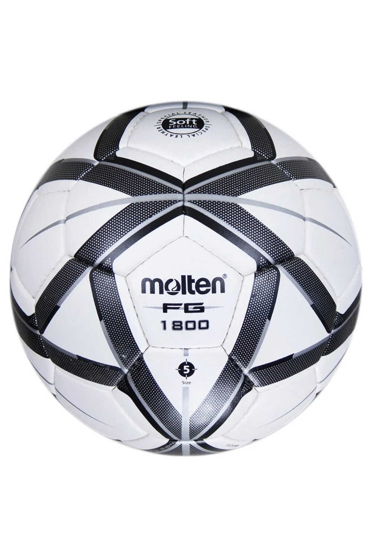 Molten - Molten 5 Numara Suni Deri Futbol Topu Siyah / Beyaz