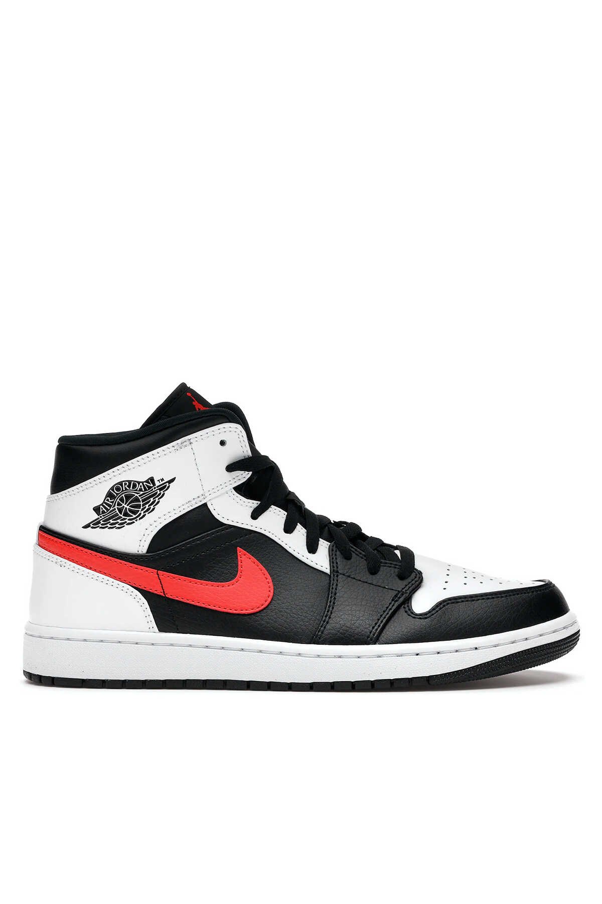 Nike - Nike Jordan 1 MidBred Toe Sneaker Unisex Ayakkabı Beyaz / Siyah