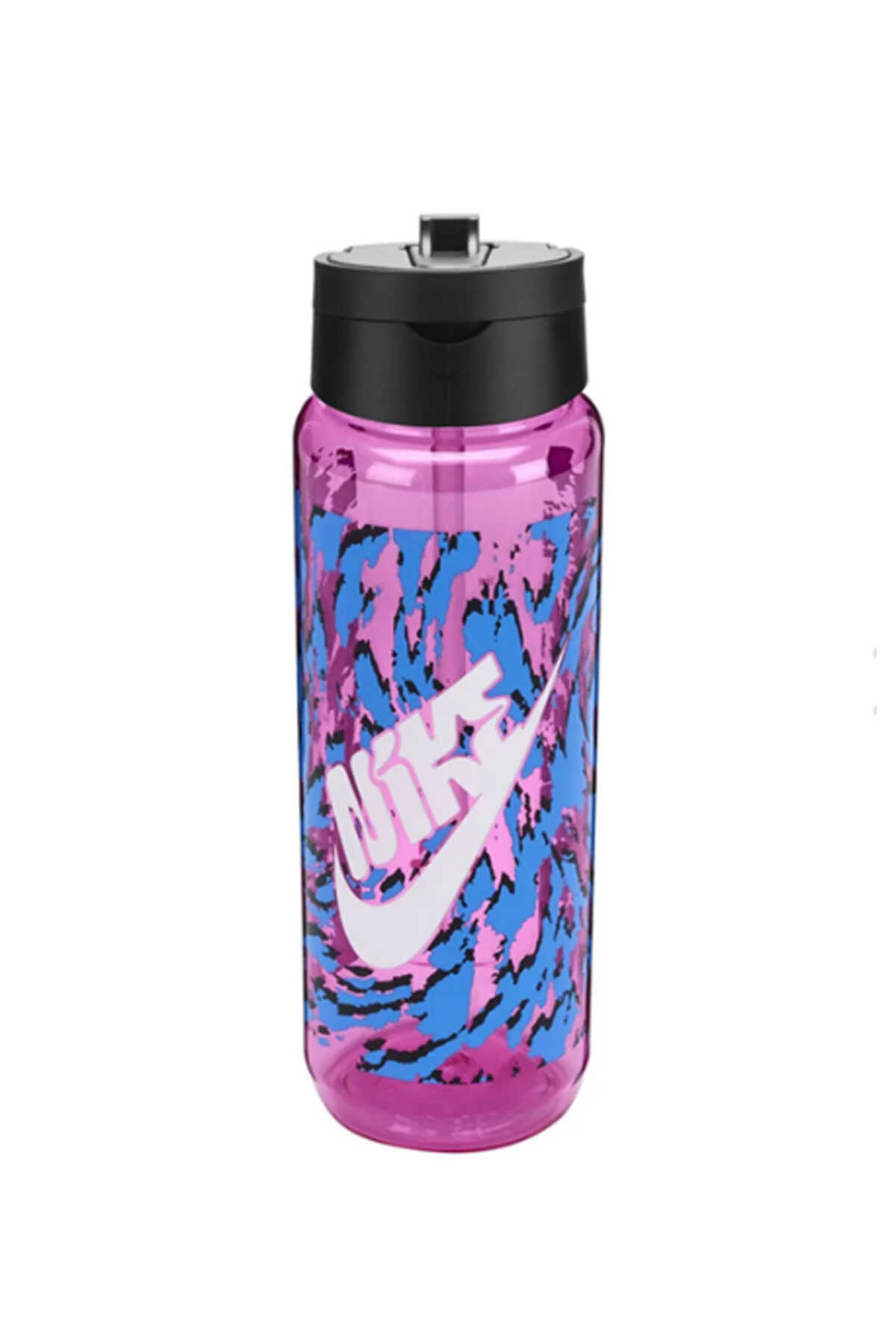 Nike - Nike TR RENEW RECHARGE STRAW BOTTLE 16 OZ GRAPHIC PLAYFUL PI Unisex Matara Pembe / Siyah