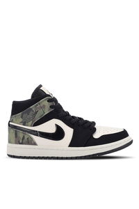 Nike - Nike WMNS AIR JORDAN 1 MID CAMO Kadın Siyah / Kamuflaj Sneaker