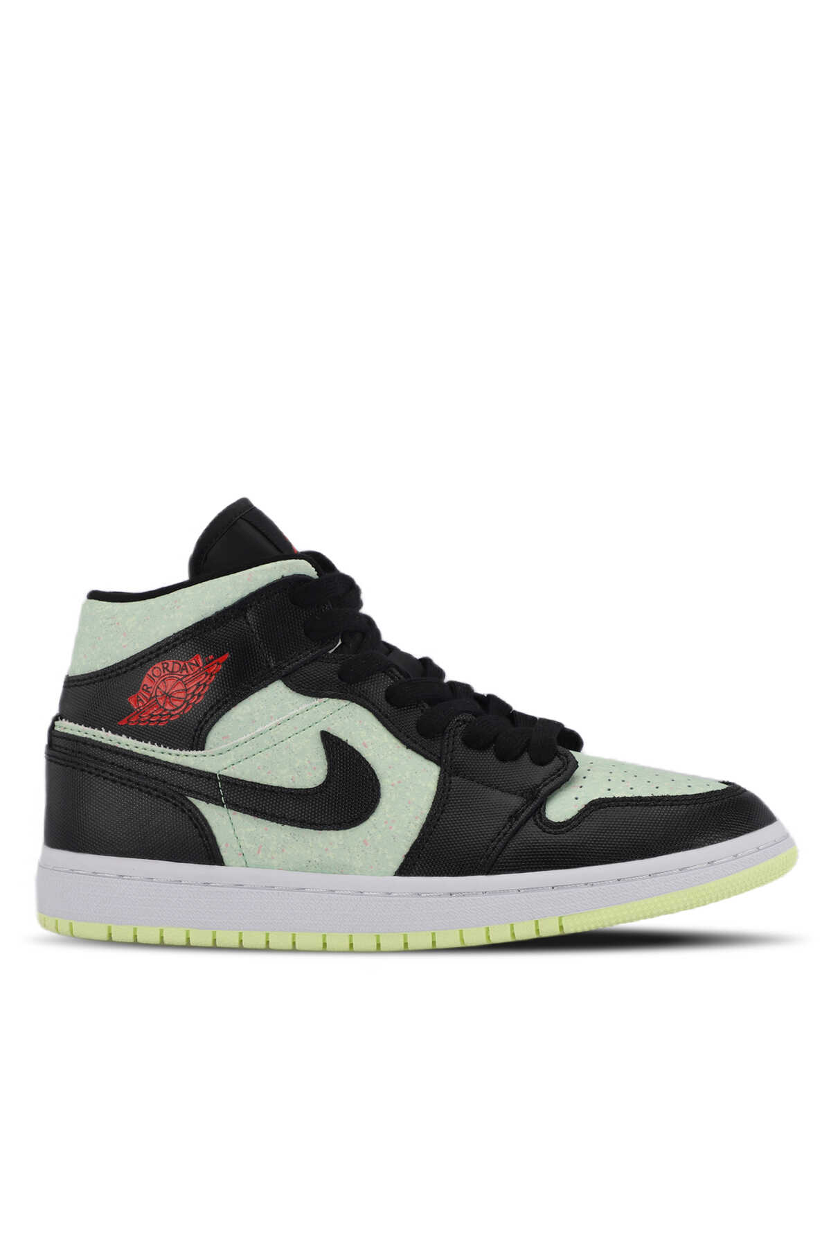 Nike - Nike WMNS AIR JORDAN 1 MID SE Kadın Siyah / Yeşil Sneaker
