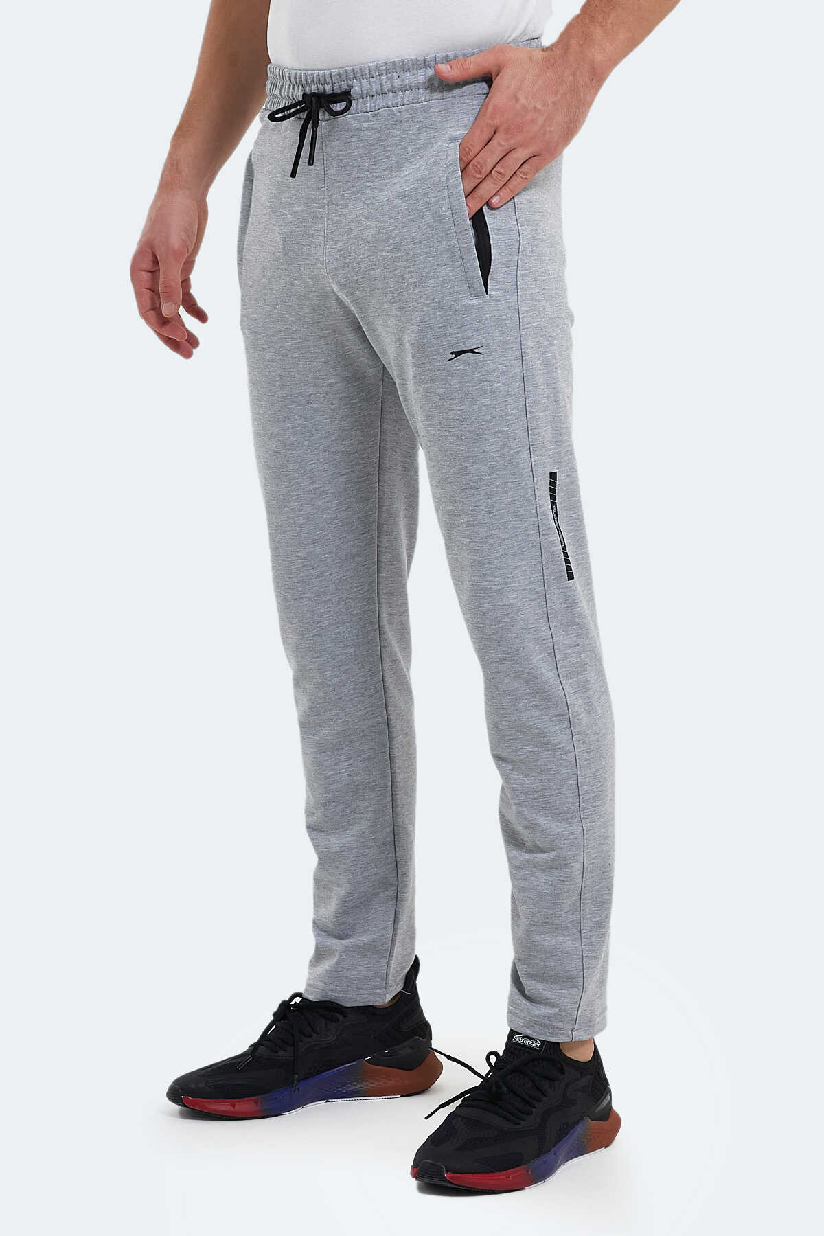 Slazenger - Slazenger OLIVA IN Erkek Cepli Gri Eşofman Altı