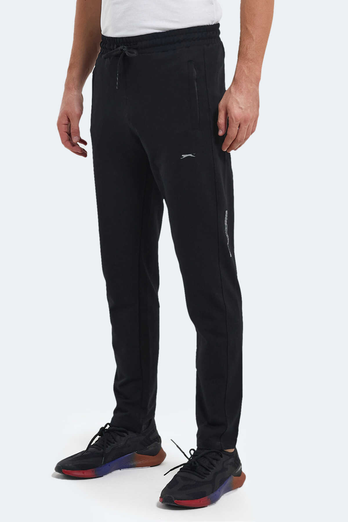Slazenger - Slazenger OLIVA IN Erkek Cepli Siyah Eşofman Altı