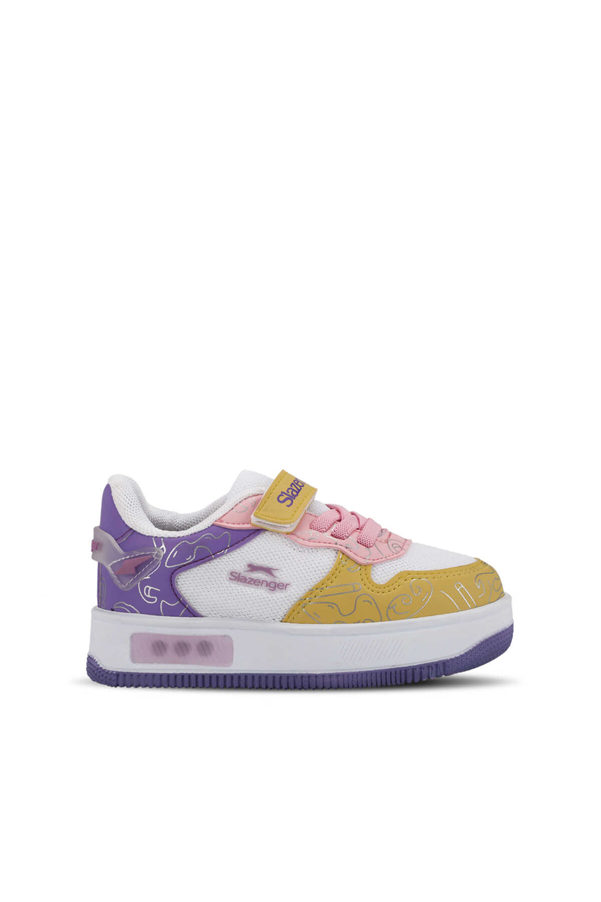 Slazenger - Slazenger PREAT Unisex Çocuk Beyaz / Altın Sneaker