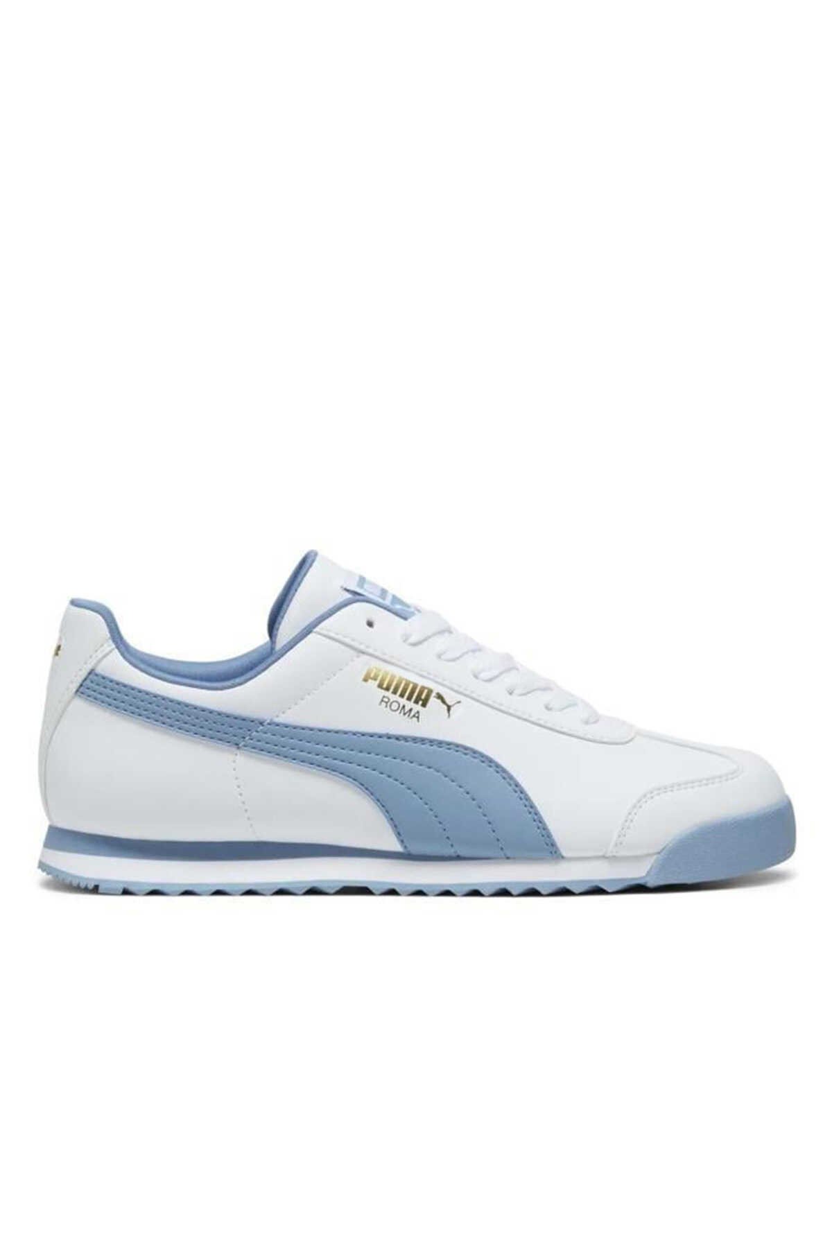 Puma - Puma Roma Basic Erkek Sneaker Ayakkabı Beyaz / Mavi