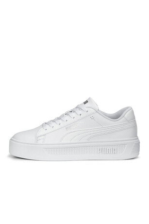 Puma Smash Platform Kadın  Beyaz / Gri Sneaker 