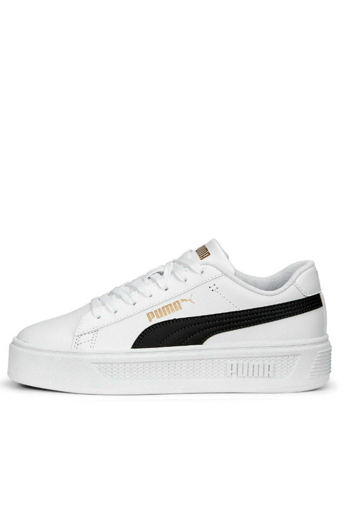 Puma - Puma Smash Platform Kadın Sneaker Ayakkabı Beyaz / Siyah