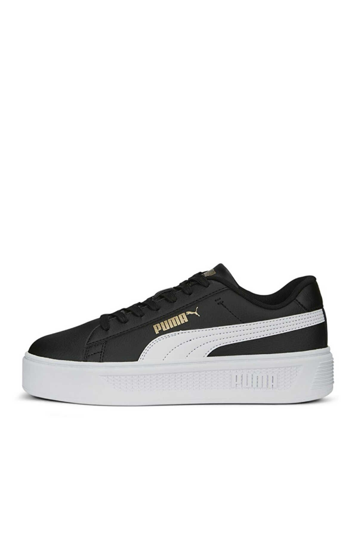 Puma - Puma Smash Platform Kadın Sneaker Ayakkabı Siyah / Beyaz
