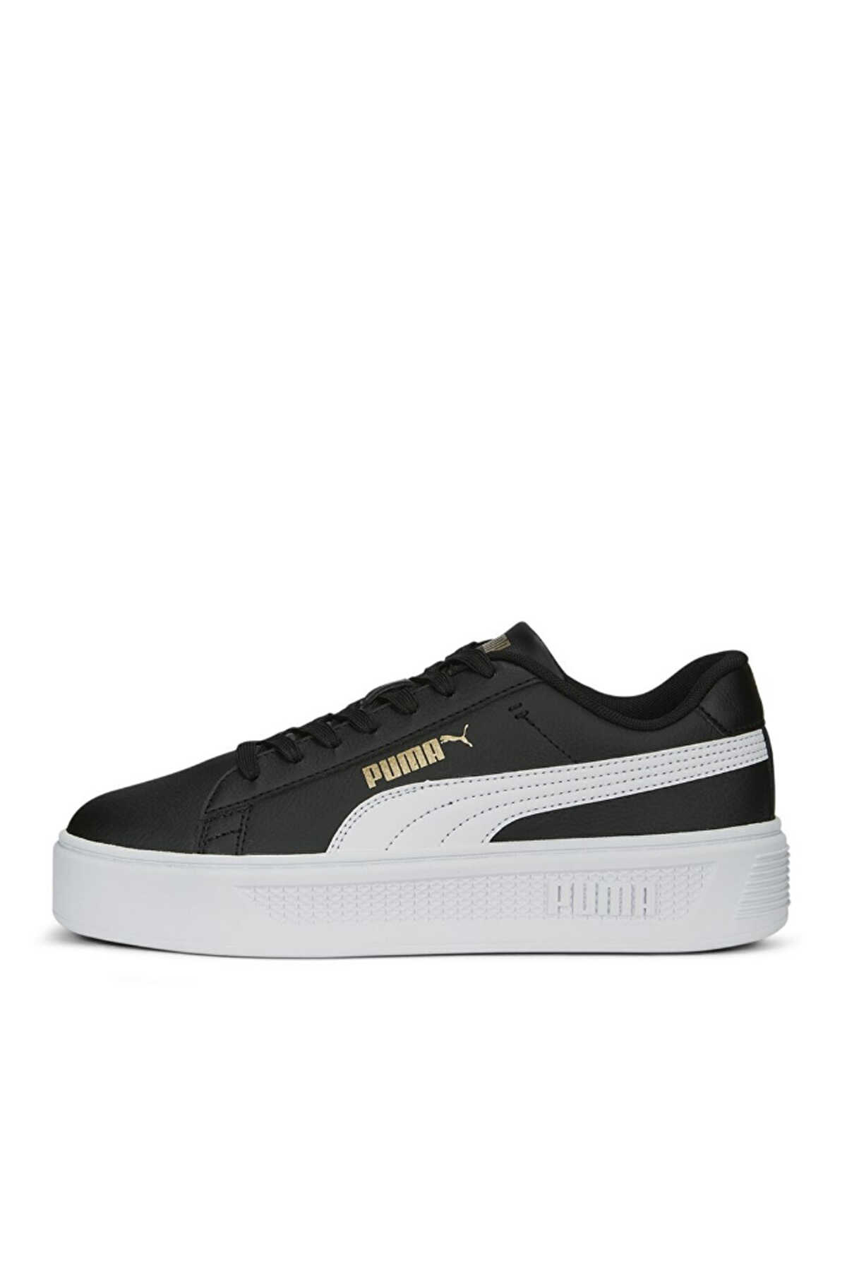 Puma - Puma Smash Platform Kadın Siyah / Beyaz Sneaker