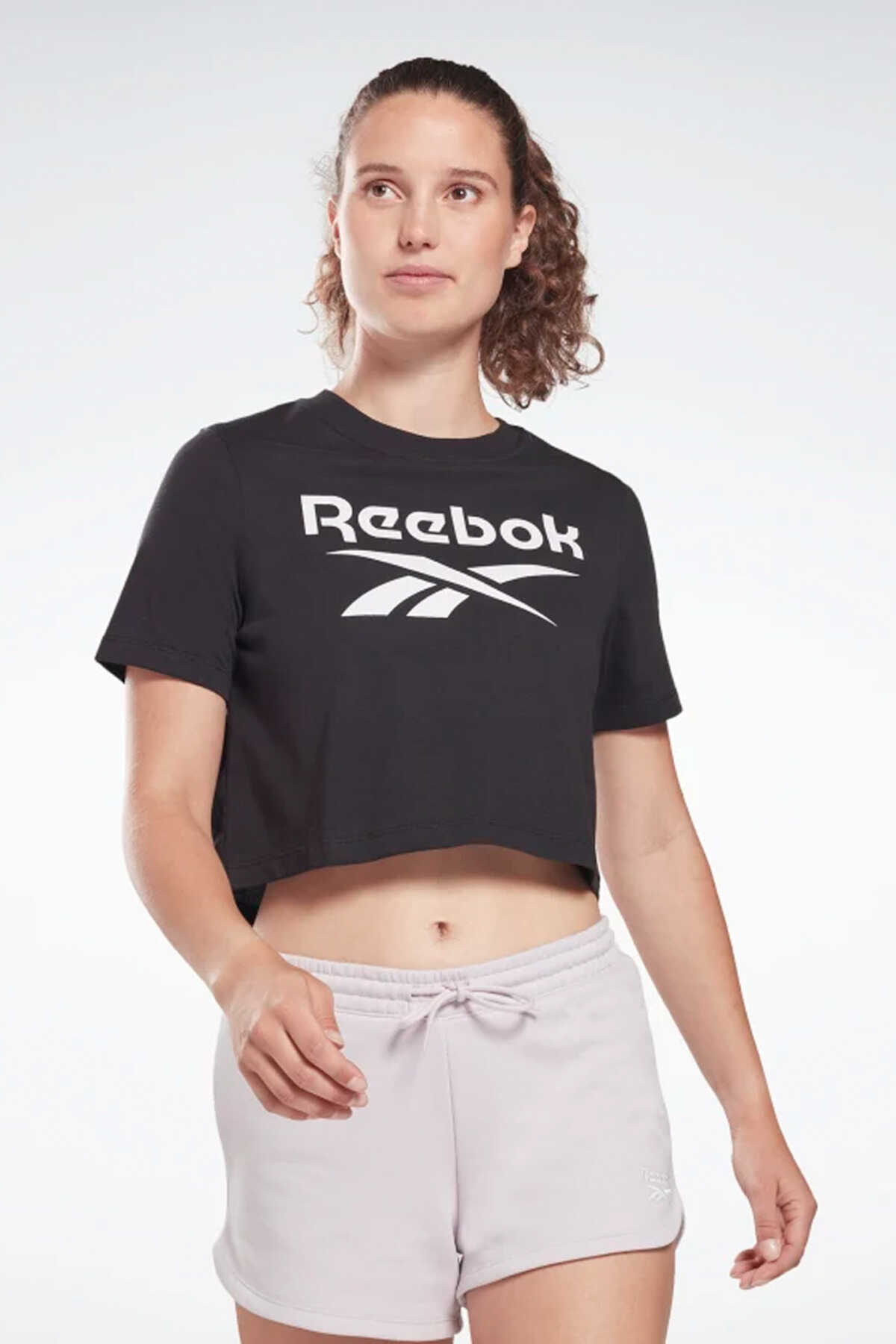 Reebok - Reebok Crop Tee Kadın Tişört Siyah