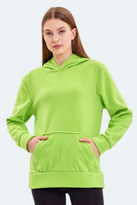 Slazenger - Slazenger SASSA IN Kadın Kapüşonlu Cepli Nane Polar