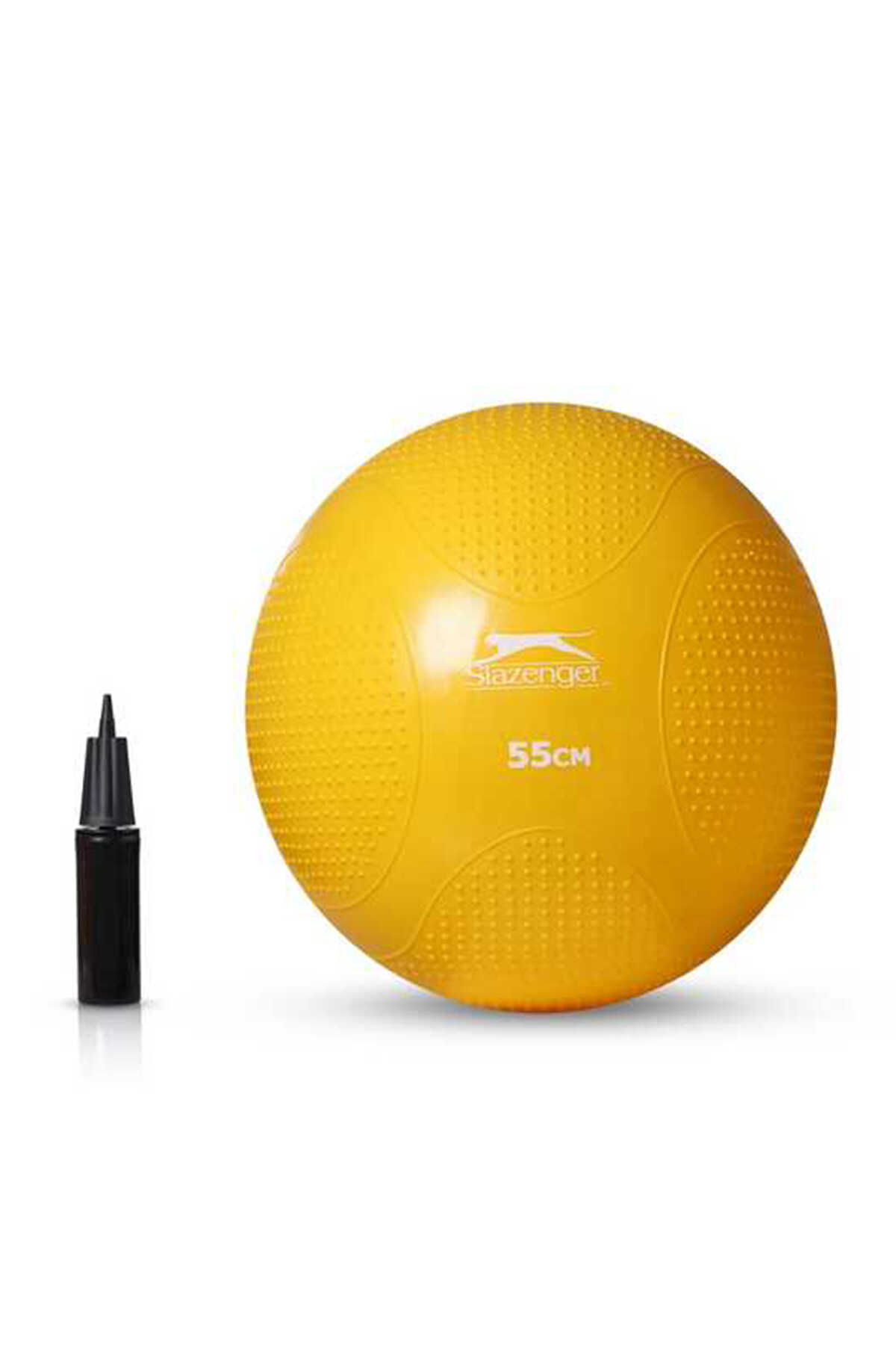 Slazenger - Slazenger 55 cm Anti-Burst Gymball (Pompa Dahil) Unisex Sarı Pilates Topu