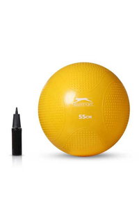Slazenger - Slazenger 55 cm Anti-Burst Gymball (Pompa Dahil) Unisex Sarı Pilates Topu