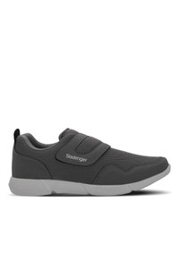 Slazenger - Slazenger ACA I Büyük Beden Erkek Cırt Cırtlı Koyu Gri Günlük Spor Ayakkabısı