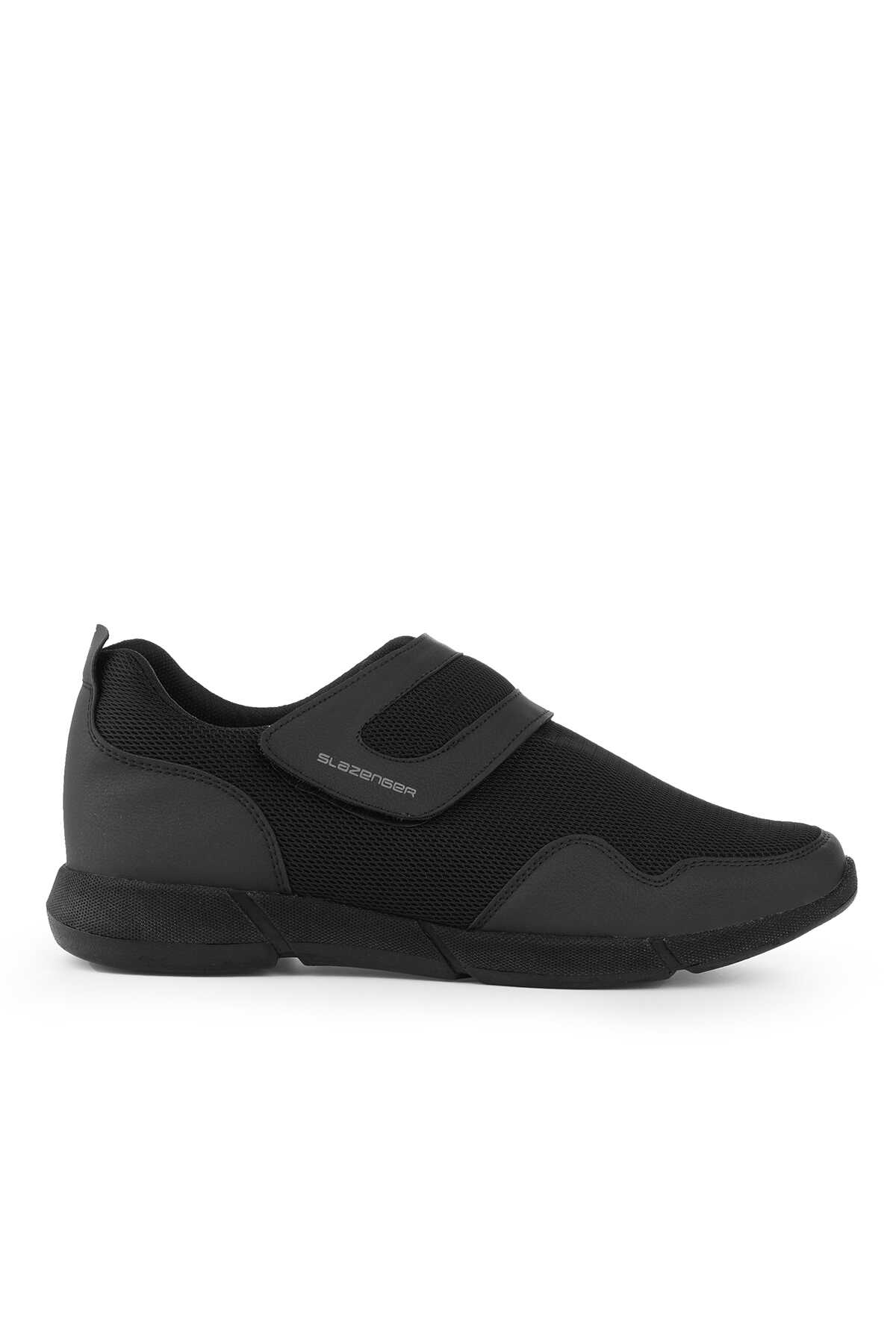 Slazenger - Slazenger ACA I Büyük Beden Erkek Cırt Cırtlı Siyah / Siyah Günlük Spor Ayakkabısı