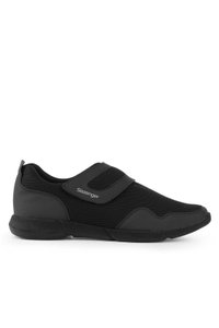 Slazenger - Slazenger ACA I Büyük Beden Erkek Cırt Cırtlı Siyah / Siyah Günlük Spor Ayakkabısı