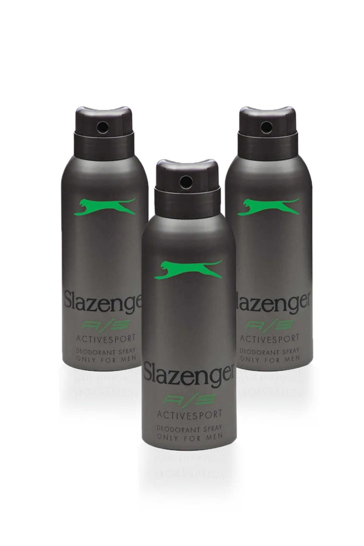 Slazenger - Slazenger Active Sport 3 lü Erkek Yeşil Deodorant