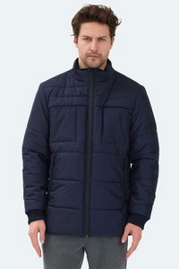 Slazenger - Slazenger BALDWING Erkek Dik Yaka Fermuarlı Lacivert Mont & Kaban