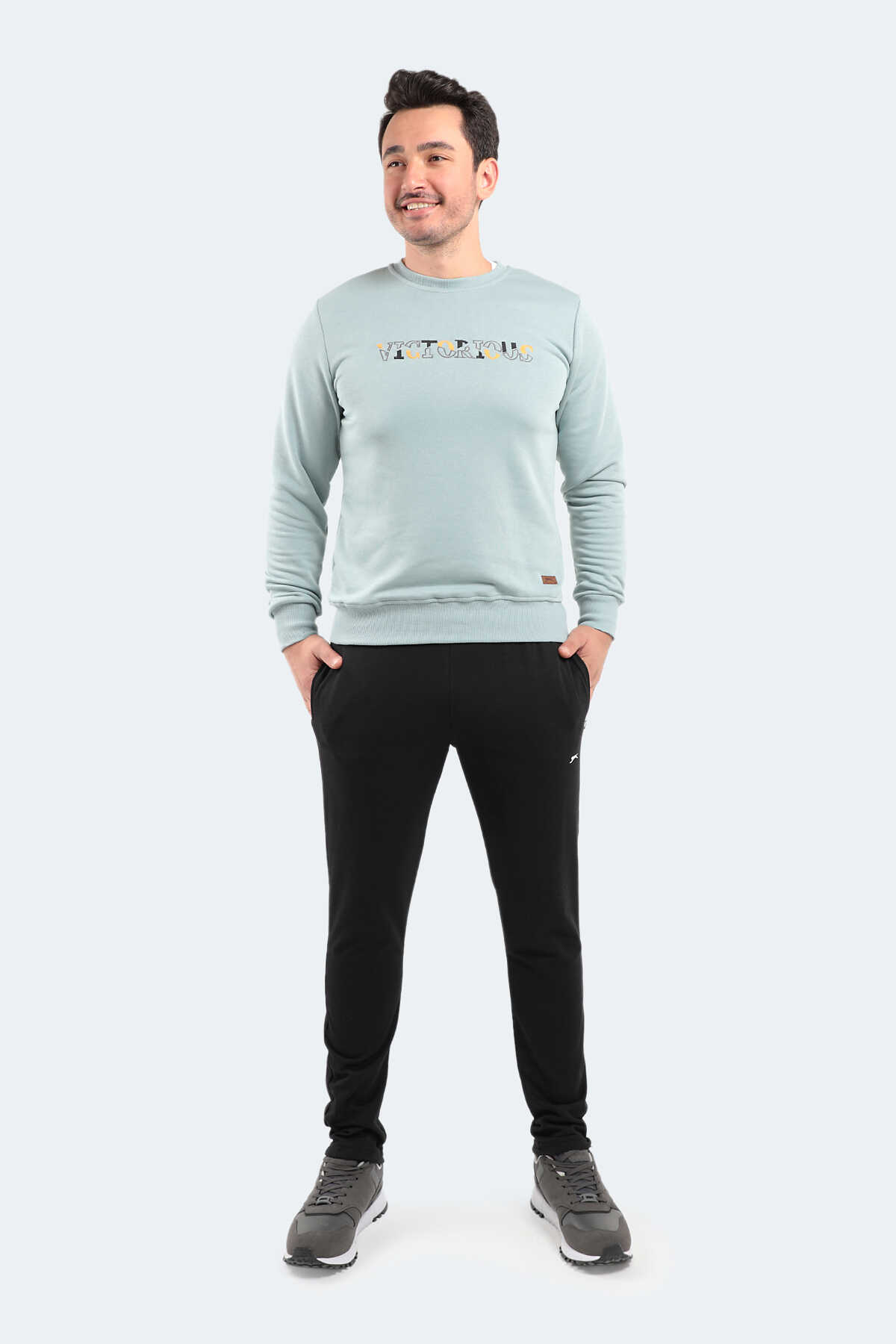 Slazenger - Slazenger BARBOM I Erkek Cepli Slim Fit Siyah Eşofman Altı