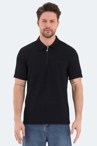Slazenger - Slazenger BARRIER Erkek Polo Yaka Siyah Tişört