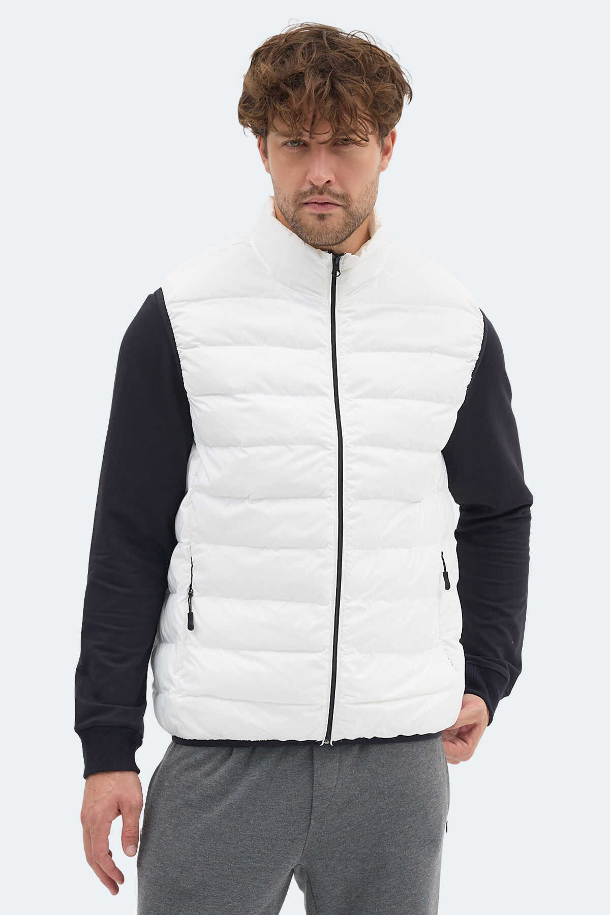 Slazenger - Slazenger BARROS Erkek Ekru Yelek Slazenger - Slazenger BARROS Erkek Ekru Yelek