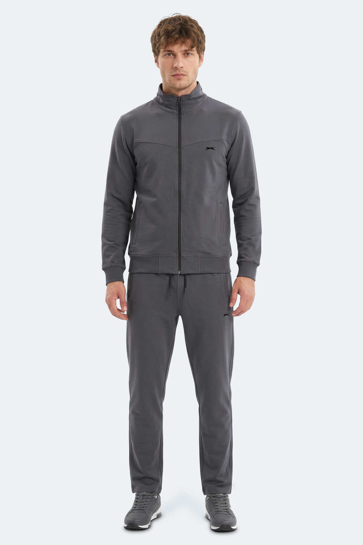 Slazenger - Slazenger BOOST GEAR Erkek Koyu Gri Eşofman Takımı