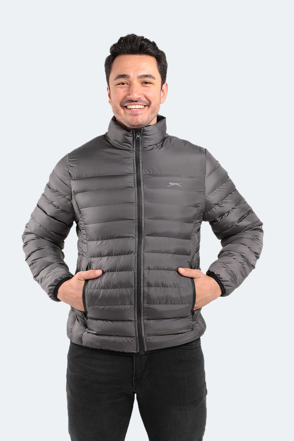 Slazenger - Slazenger BOSS I Erkek Şişme Gri Mont & Kaban