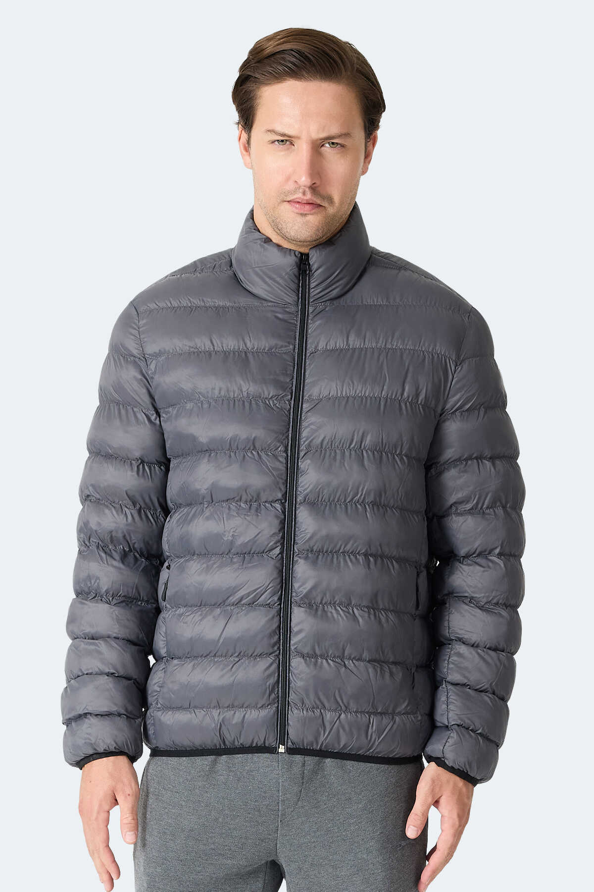 Slazenger - Slazenger BRAUM Erkek Koyu Gri Mont & Kaban