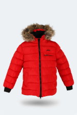 Slazenger - Slazenger CALISTO NEW Unisex Çocuk Kapüşonlu Şişme Kırmızı Mont & Kaban