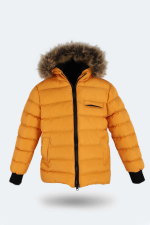 Slazenger - Slazenger CALISTO NEW Unisex Çocuk Kapüşonlu Şişme Sarı Mont & Kaban