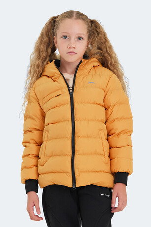 Slazenger CALISTO Unisex Çocuk Kapüşonlu Şişme Sarı Mont & Kaban 