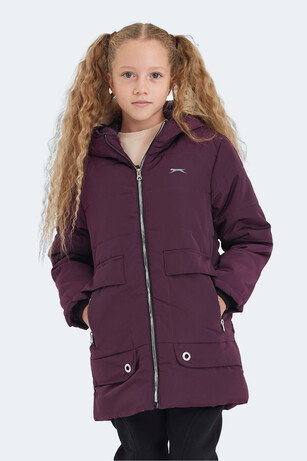 Slazenger CAMELIA IN Kız Çocuk Kapüşonlu Mor Mont & Kaban 
