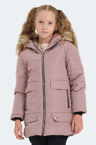 Slazenger CAMELIA IN Kız Çocuk Kapüşonlu Pudra Mont & Kaban 
