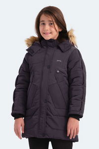 Slazenger - Slazenger CAMRON Kız Çocuk Kapüşonlu Şişme Mor Mont & Kaban